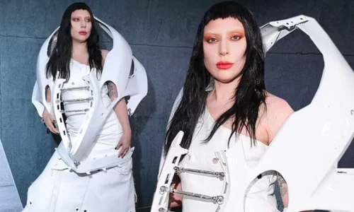 Lady Gaga rocks a CAR PART in edgy ensemble at the premiere of HBO's Gaga Chromatica Ball in LA
