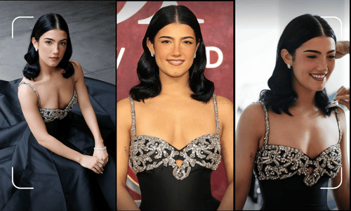 Charli D'Amelio wearing a timeless, sparkling gown on the 2025 red carpet.