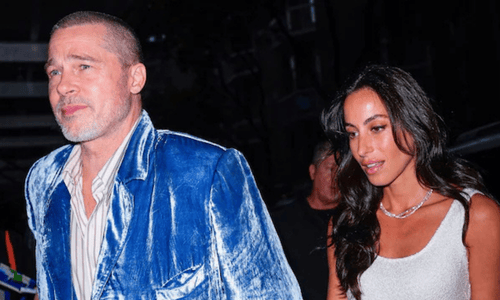 Brad Pitt and Ines de Ramon in stylish weekend outfits