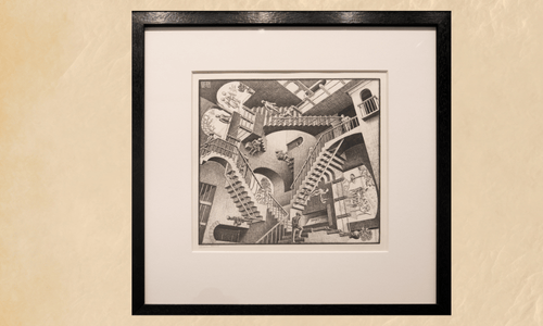 Eerie pastel-colored dystopian movie set with oversized playground structures