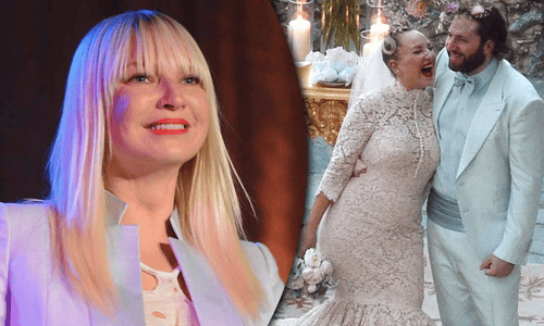 Sia and Dan Bernard pictured before their 2025 breakup