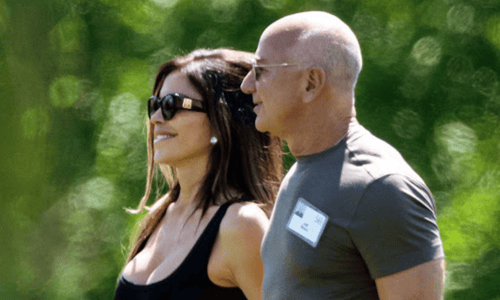 Jeff Bezos and Lauren Sánchez photographed post-wedding, with Bezos showing off his surprising new hair growth