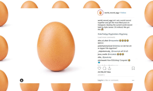 Lionel Messi celebrating Argentina’s World Cup win with trophy, breaking Instagram egg record.