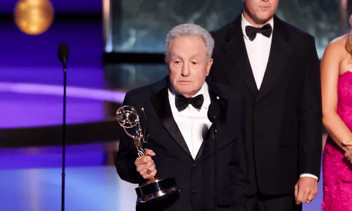 Cast of SNL 50 Anniversary Special celebrates Emmy Award 2025 win for Variety Special Live.