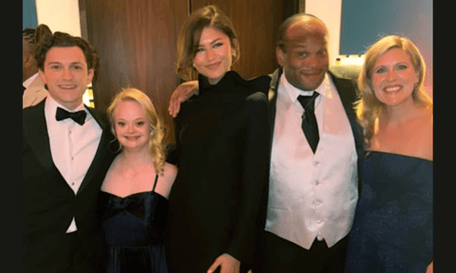 Tom Holland with Zendaya at charity event after stunt injury.