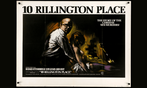 Richard Attenborough as John Christie in 10 Rillington Place, the true story of a London serial killer.