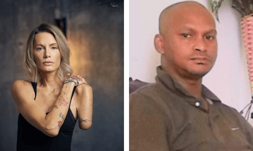 Collage of Olivia Jackson and Ricardo Cornelius honoring the tragic on-set accidents during Resident Evil The Final Chapter production.