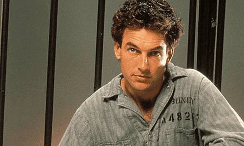 Mark Harmon as Ted Bundy in The Deliberate Stranger, based on the real-life serial killer.