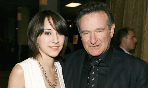 Zelda Williams addressing AI-generated videos of her father Robin Williams during public statement.