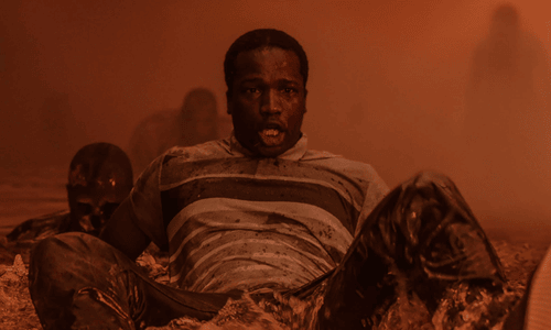 Council house from His House (2020) where a refugee couple faces trauma-driven hauntings.