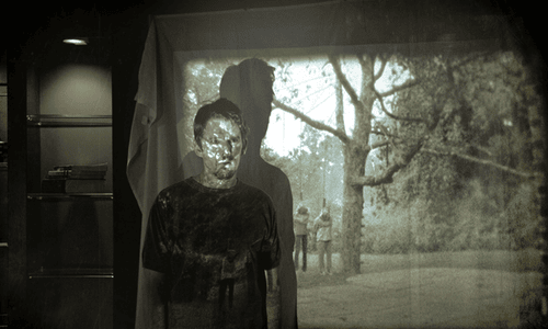 Quiet suburban house from Sinister (2012) where a writer uncovers terrifying supernatural murders.