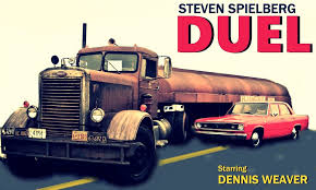 Suspenseful truck chase from Duel (1971) directed by Steven Spielberg
