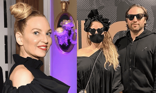 Sia and Dan Bernard pictured before their 2025 breakup