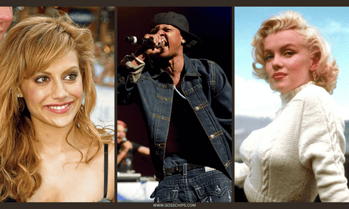 Brittany Murphy, Chris Kelly, and Marilyn Monroe collage.