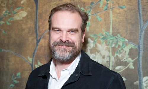David Harbour attending a film-related event following news of his exit from Behemoth.