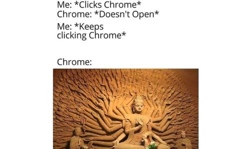 Meme humorously showing frustration represented by multiple arms clicking repeatedly.