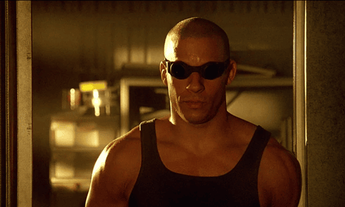 Vin Diesel as Riddick in Pitch Black