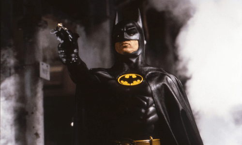 Batman in Tim Burton’s dark Gotham City, redefining the superhero genre movie