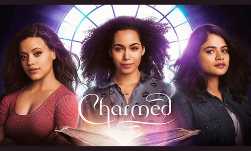 A promotional poster for the "Charmed" reboot featuring the three main characters: Mel, Macy, and Maggie Vera.