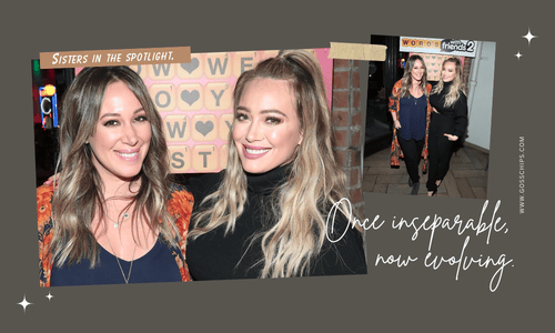 Hilary Duff and Haylie Duff at a Words With Friends 2 launch event.