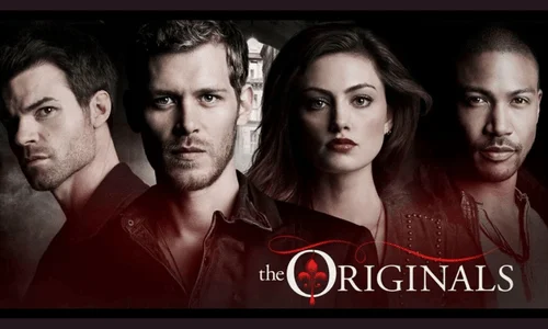A close-up promotional shot of four lead characters from The Originals against a dark, moody backdrop.