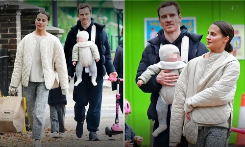 Alicia Vikander reflecting on motherhood and family life with Michael Fassbender.