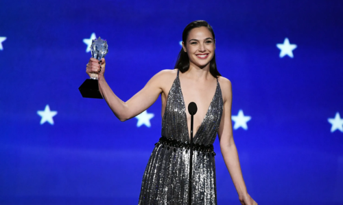 Gal Gadot attending a red carpet event after receiving major film industry awards.