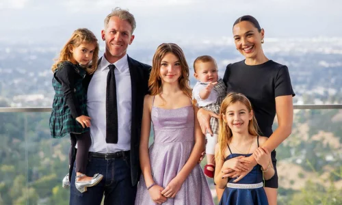 Gal Gadot with husband Jaron Varsano and family celebrating a personal milestone together.