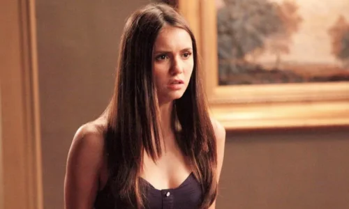 A close-up of Nina Dobrev as Elena Gilbert, the role she nearly missed after a poor first audition.