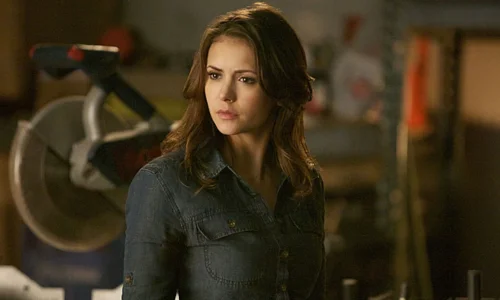 Nina Dobrev as Elena Gilbert and Katherine Pierce in a scene from The Vampire Diaries.