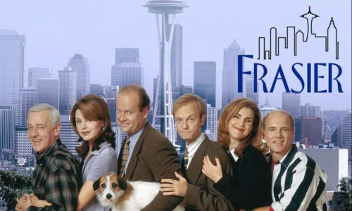 A promotional poster image of the American television sitcom Frasier. 