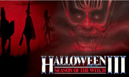 Promotional banner for Halloween III: Season of the Witch showing a glowing skeleton mask.