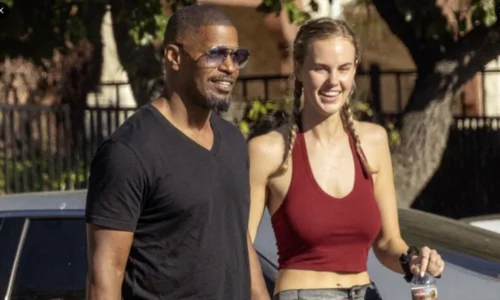 A side-by-side photo of Jamie Foxx and Alyce Huckstepp, who is reportedly expecting the actor's third child in late 2026.