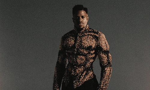 Jeremy Pope in an experimental and dramatic tailored ensemble for the 2026 "Fashion is Art" dress code.