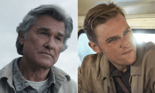 Kurt Russell and his son Wyatt Russell posing together.