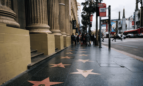 Historic Hollywood Walk of Fame stars along Hollywood Boulevard