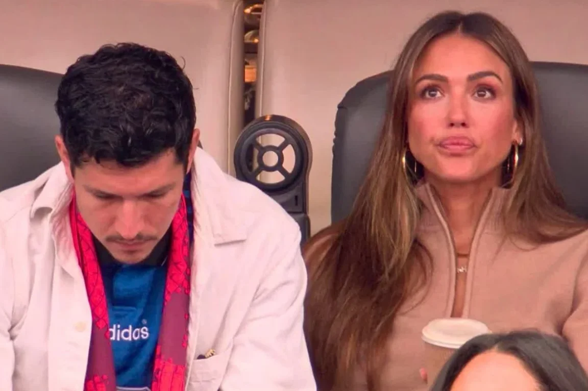 Jessica Alba and Danny Ramirez at the World Cup Match