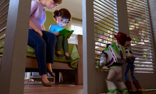 Detailed animation scene from Pixar's Toy Story 5