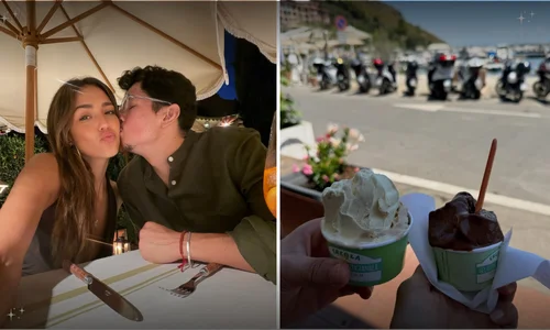 jessica alba takes a cute selfie with her boyfriend and enjoying icecream