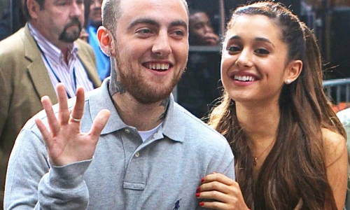 Mac Miller and Ariana Grande performing together on the Today Show stage.