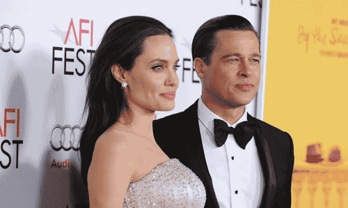 Angelina Jolie and Brad Pitt attending a public event together