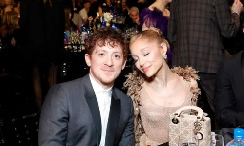 Ariana Grande and Ethan Slater pictured together at a public event