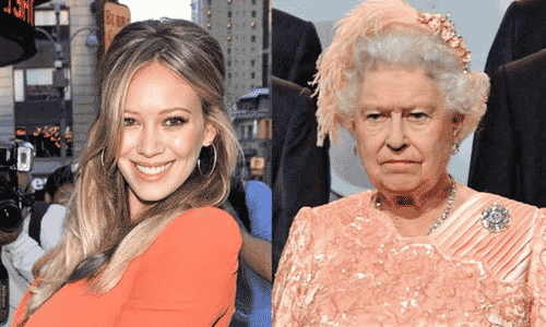 Hilary Duff posing at a public event
