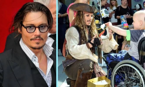 Johnny Depp smiling at a public event while supporting children’s charity causes