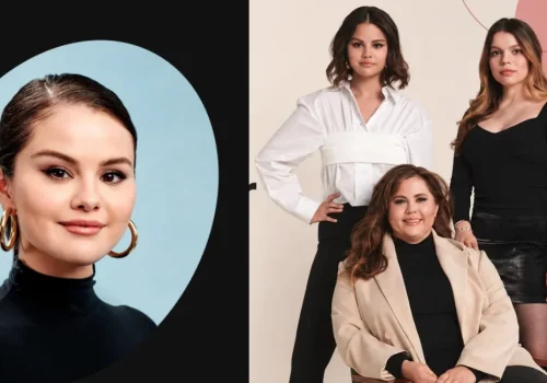 Selena Gomez posing for a Wondermind co-founder portrait
