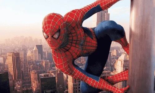 Spider-Man in costume from the Spider-Man movie franchise