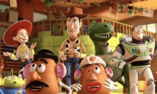 Woody and Buzz Lightyear from the Toy Story movie franchise