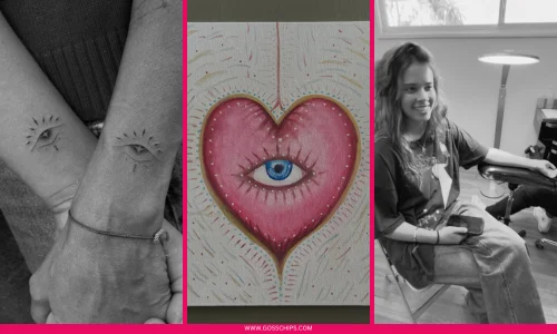 Jessica Alba and Honor Warren showing matching eye and infinity symbol tattoos