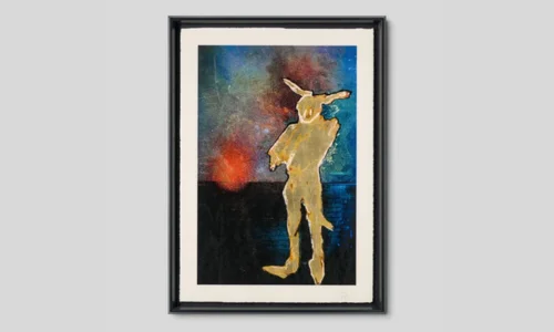 Johnny Depp’s Bunnyman artwork showing a half-human half-rabbit figure