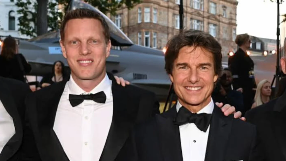 Tom Cruise and David Ellison standing together at a film industry event